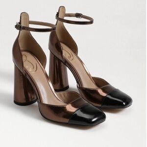 SAM EDELMAN RELOVE CRISTINE ANKLE STRAP BLOCK HEEL WOMENS SZ 6.5 Party Work